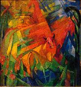 Franz Marc Animals in a Landscape painting